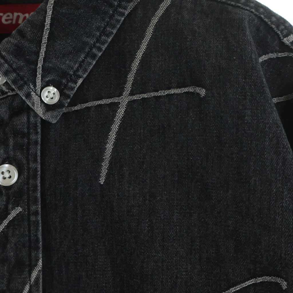 SUPREME(シュプリーム) 23AW Handwriting Jacquard Denim Shirt ハンドライティング ジャガード デニム 長袖シャツ ブラック