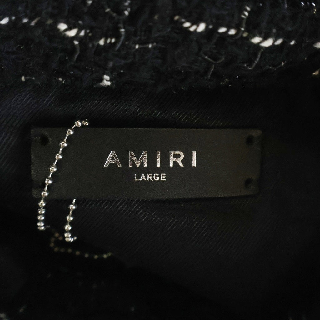 AMIRI(アミリ) Fleck Tweed Padded Over Shirt フレック ツイード パッド オーバーシャツ ブラック AMSTOS1017