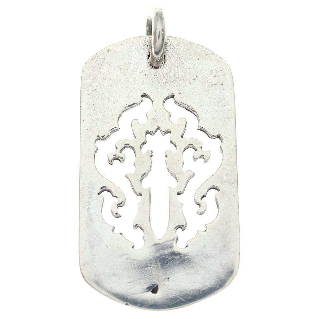 CHROME HEARTS(クロムハーツ) D TAG LRG DAGGER ヴァインダガーカットアウトドッグタグ ラージ ペンダントトップ シルバー BCA240