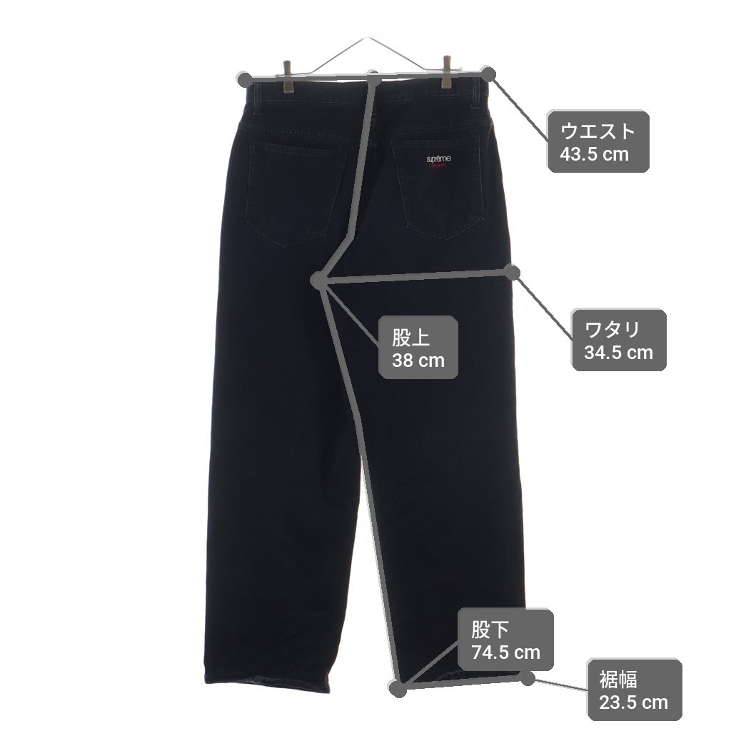 SUPREME(シュプリーム) 24AW Baggy Jean ロゴエンブロイダリー ウォッシュド バギー ジーンズ デニムパンツ ブラック