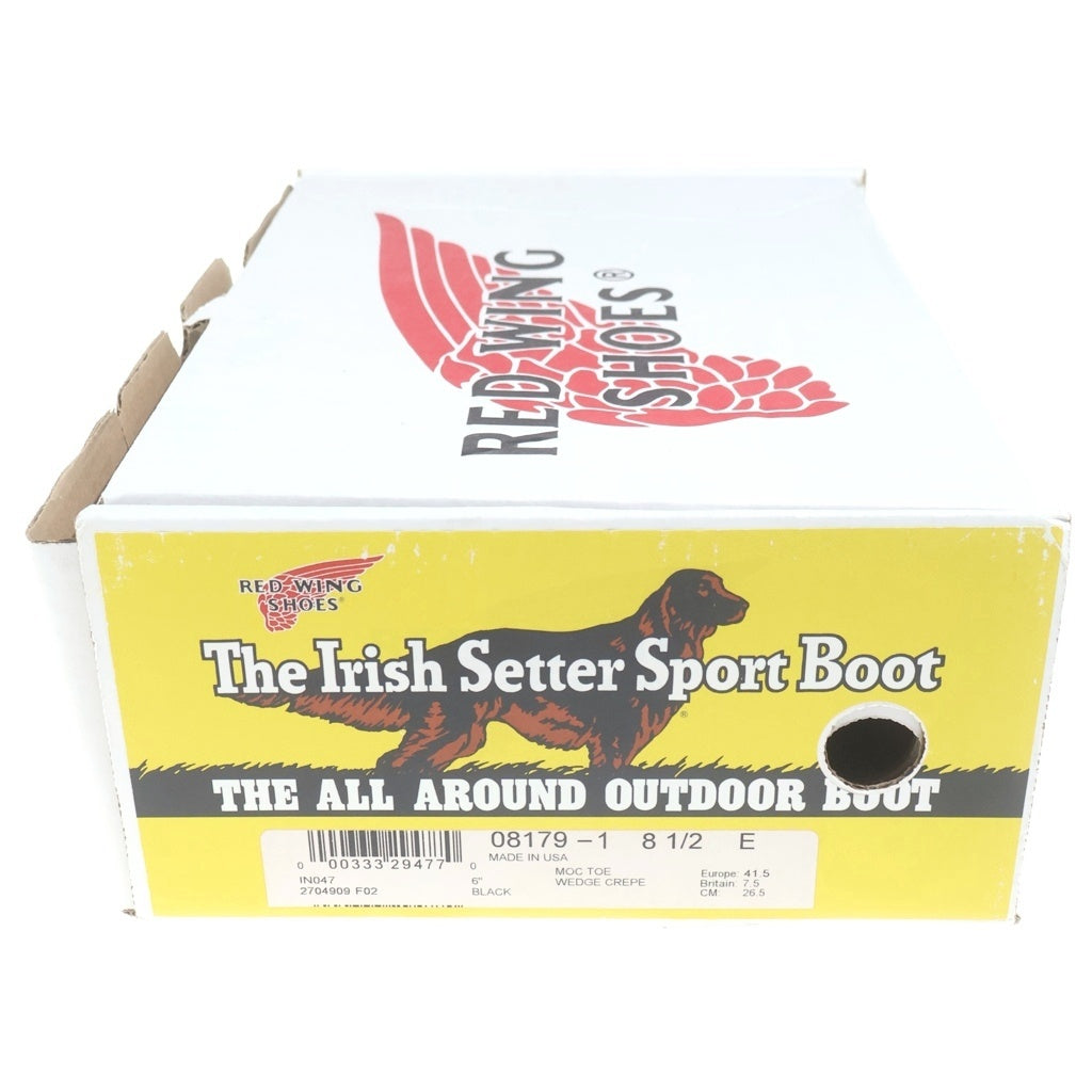 RED WING(レッド ウイング) 2018年製 6INCH CLASSIC MOC TOE BOOTS IRISH SETTER 8179 犬タグ アイリッシュセッター モックトゥ ハイカットレザーブーツ ブラック