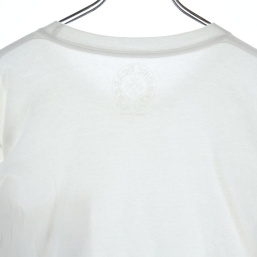 CHROME HEARTS(クロムハーツ) FLRL CRS HORSESHOE L/S バックホースシュー 袖フローラル ロングスリーブ 長袖Tシャツ カットソー ホワイト