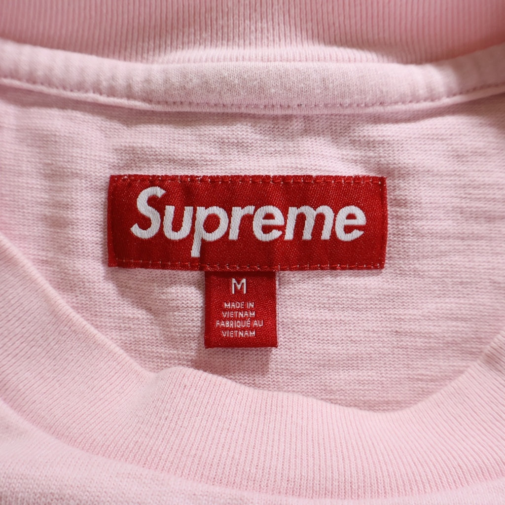 SUPREME(シュプリーム) 25SS S/S Pocket Tee フロントロゴエンブロイダリー クルーネック 半袖ポケットTシャツ カットソー ピンク