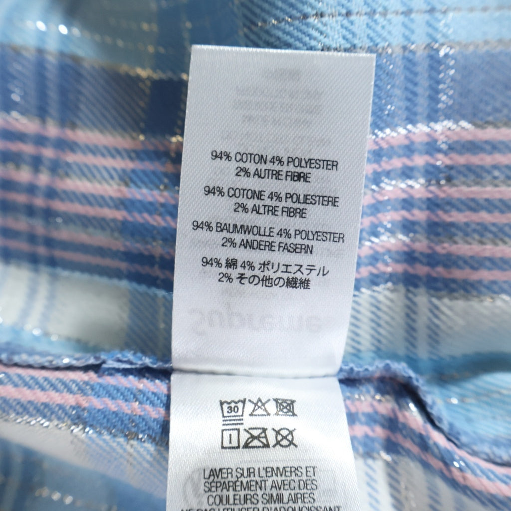 SUPREME(シュプリーム) 23SS Metallic Plaid S/S Shirt メタリック プレイド チェック柄 半袖シャツ ブルー