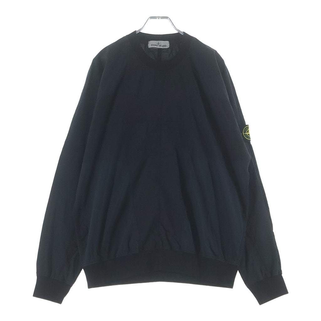 STONE ISLAND(ストーンアイランド) 22SS NYLON METAL PULLOVER ロゴワッペン付き ナイロン メタル プルオーバースウェットトレーナー ブラック 761560254