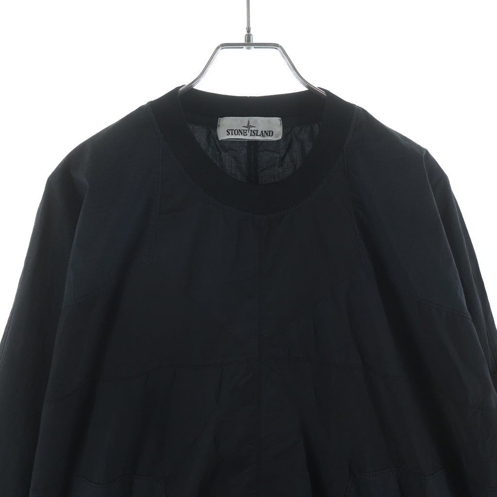 STONE ISLAND(ストーンアイランド) 22SS NYLON METAL PULLOVER ロゴワッペン付き ナイロン メタル プルオーバースウェットトレーナー ブラック 761560254