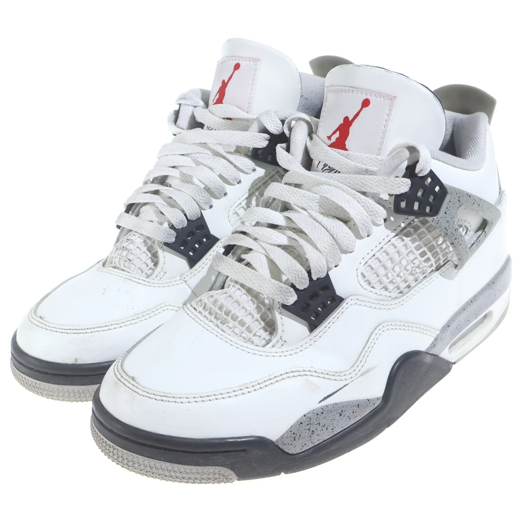 NIKE(ナイキ) AIR JORDAN 4 RETRO SUMMIT WHITE FIRE RED CEMENT エアジョーダン4 レトロ ハイカットスニーカー ホワイト US8/26cm FV5029-100