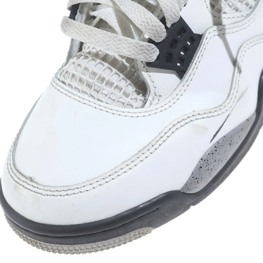 NIKE(ナイキ) AIR JORDAN 4 RETRO SUMMIT WHITE FIRE RED CEMENT エアジョーダン4 レトロ ハイカットスニーカー ホワイト US8/26cm FV5029-100