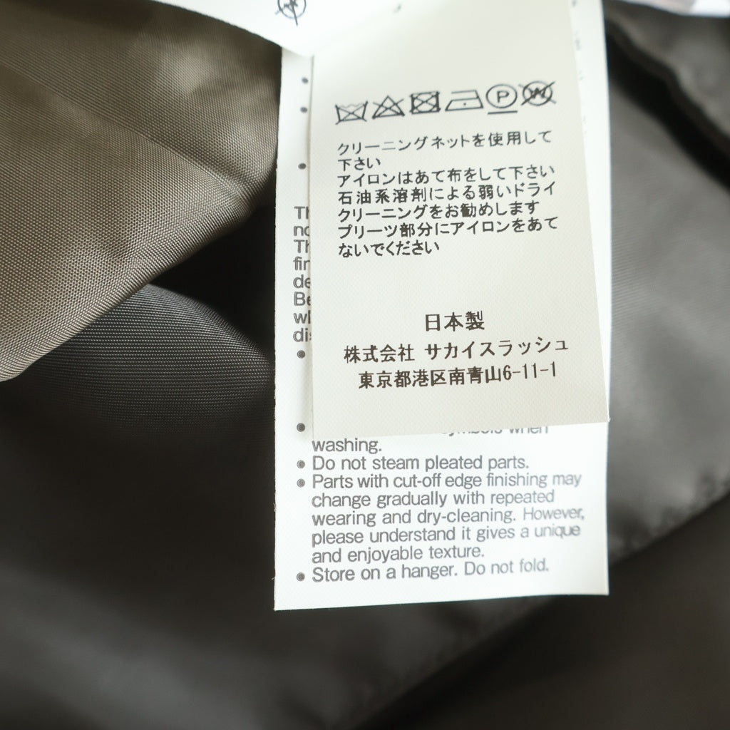 Sacai(サカイ) 24SS Nylon Twill Skirt ナイロン ツイル プリーツ カーゴポケット ロング スカート カーキ レディース 24-07090
