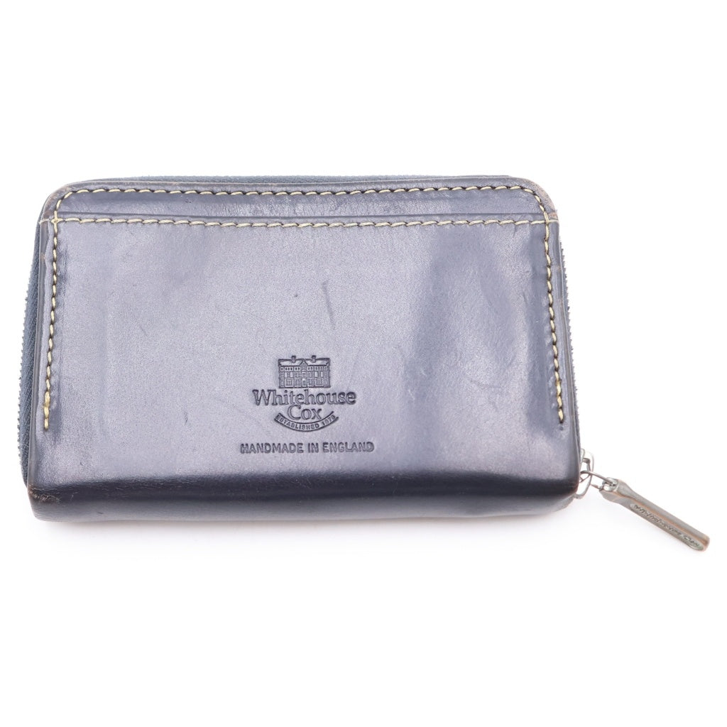 NO BRAND(ノーブランド) 【Whitehouse Cox ホワイトハウス コックス】 ZIP MULTI CASE ラウンドジップ レザー コンパクトコインケース ウォレット 財布 ネイビー S1941
