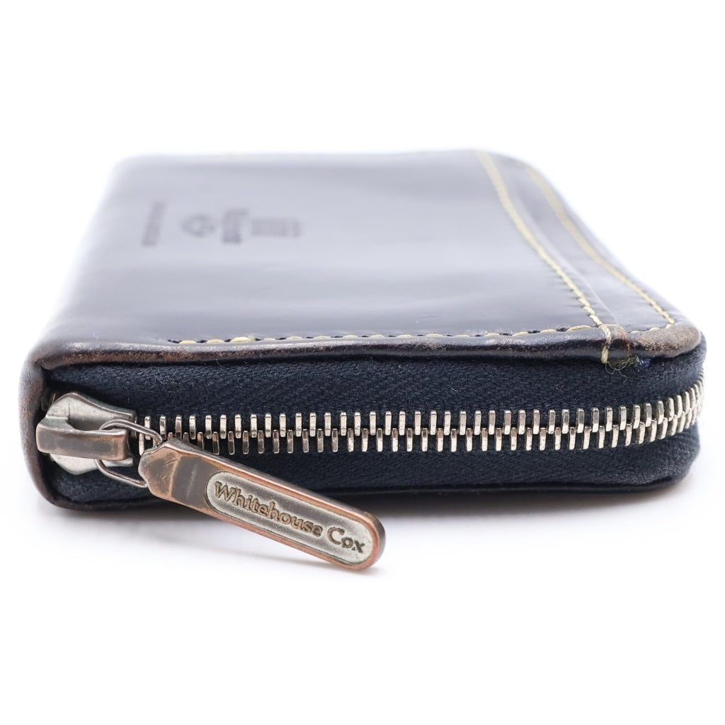 NO BRAND(ノーブランド) 【Whitehouse Cox ホワイトハウス コックス】 ZIP MULTI CASE ラウンドジップ レザー コンパクトコインケース ウォレット 財布 ネイビー S1941