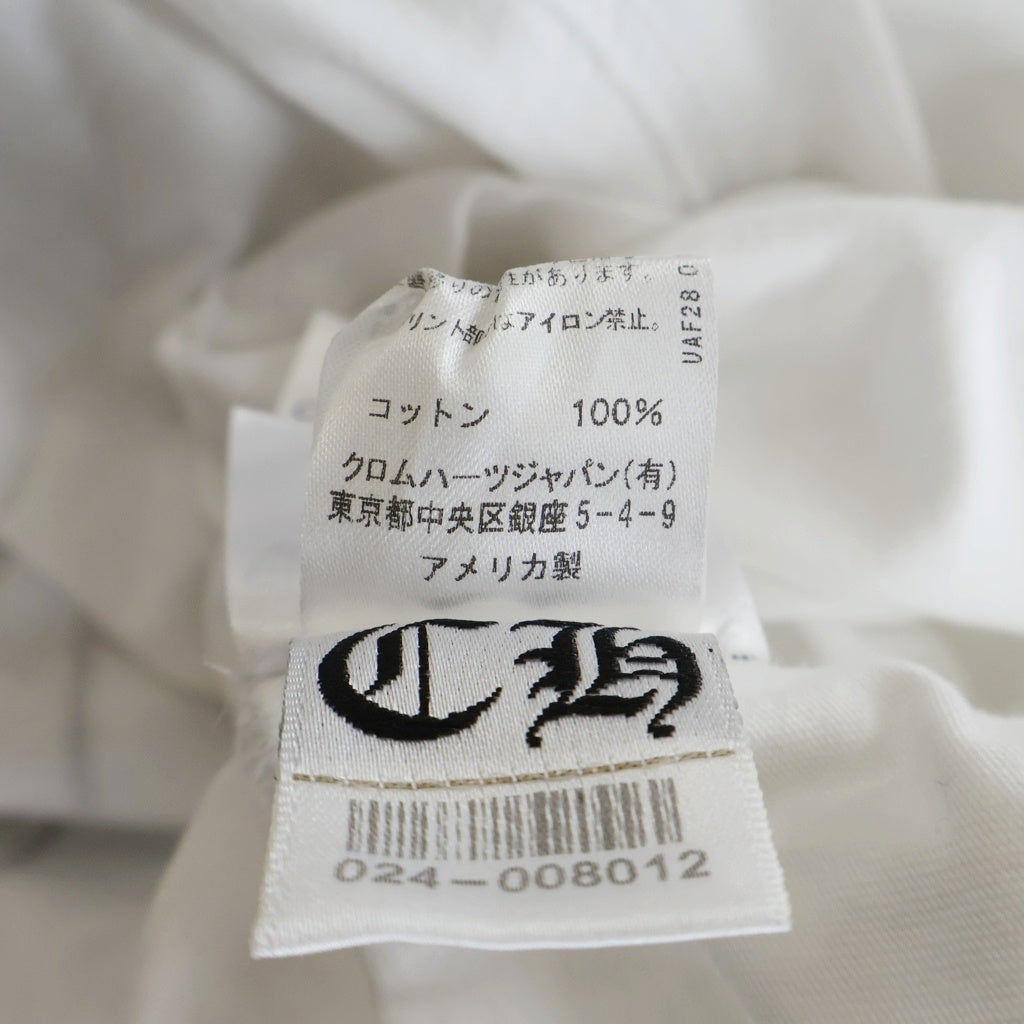 CHROME HEARTS(クロムハーツ) FLRL CRS HORSESHOE L/S バックホースシュー 袖フローラル ロングスリーブ 長袖Tシャツ カットソー ホワイト