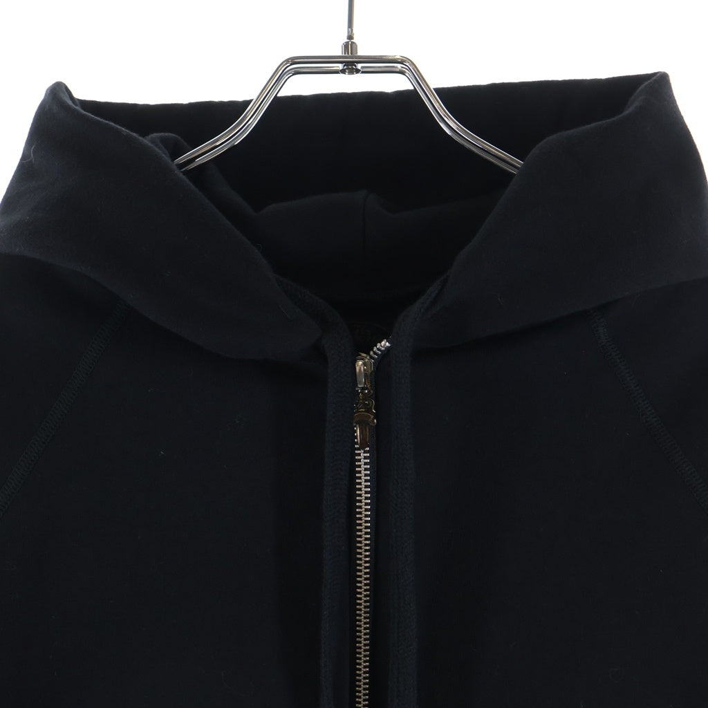 CHROME HEARTS(クロムハーツ) SWTSHRT HD 2ZIP バッククロスパッチ付き ダブルジップアップパーカー フーディ ブラック レディース