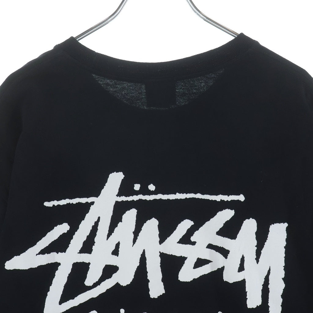 STUSSY(ステューシー) Shanghai Limited ストックロゴ 上海限定 ロゴプリント クルーネック半袖Tシャツ カットソー ブラック