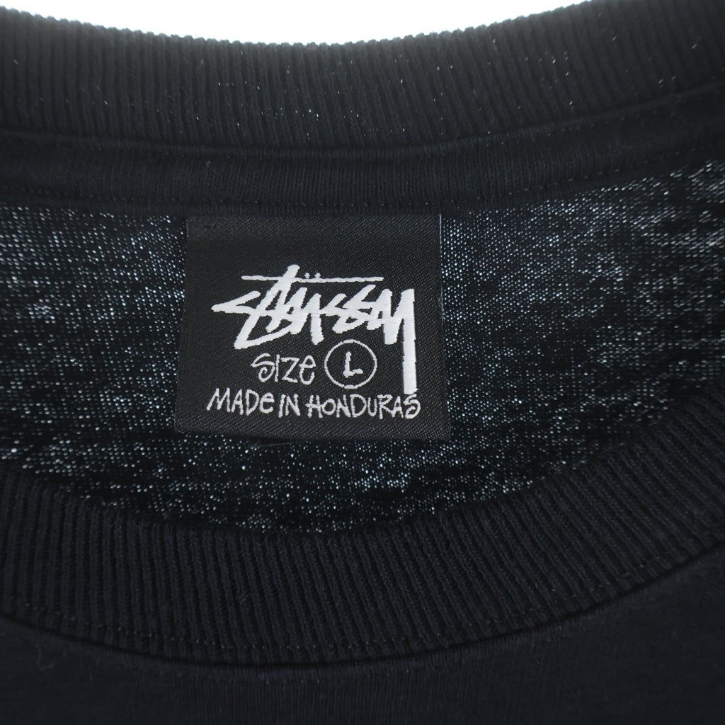 STUSSY(ステューシー) Shanghai Limited ストックロゴ 上海限定 ロゴプリント クルーネック半袖Tシャツ カットソー ブラック