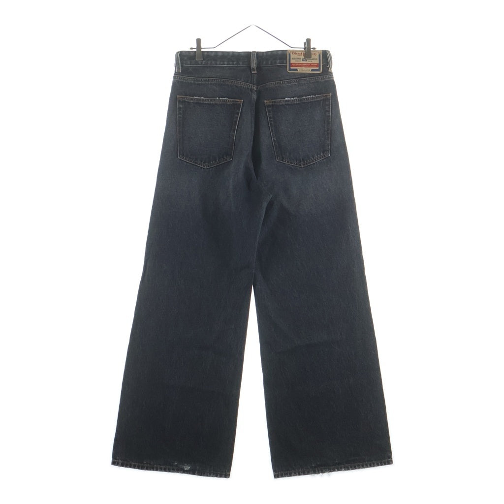 DIESEL(ディーゼル) Relaxed Jeans D-Rise リラックス Dライズ ダメージ加工 ウォッシュド ワイドデニム パンツ ジーンズ ブラック
