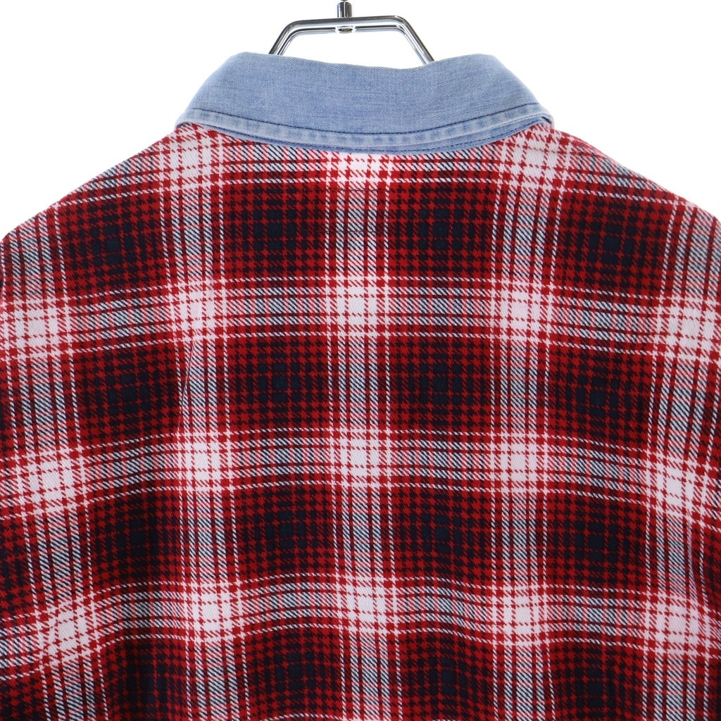 SUPREME(シュプリーム) 14AW Shadow Plaid Rugby Top シャドウ プレイド フランネル ラグビー長袖ポロシャツ レッド