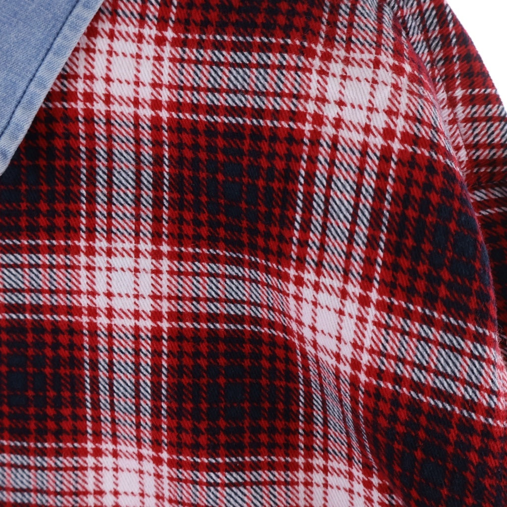 SUPREME(シュプリーム) 14AW Shadow Plaid Rugby Top シャドウ プレイド フランネル ラグビー長袖ポロシャツ レッド