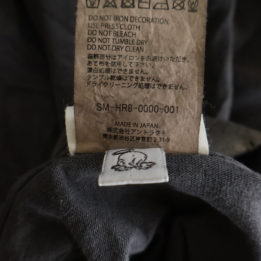 SAINT MICHAEL(セントマイケル) 25SS HEART TEE ヴィンテージ加工 ハートプリント半袖Tシャツ クルーネックカットソー ブラック SM-HR8-0000-001