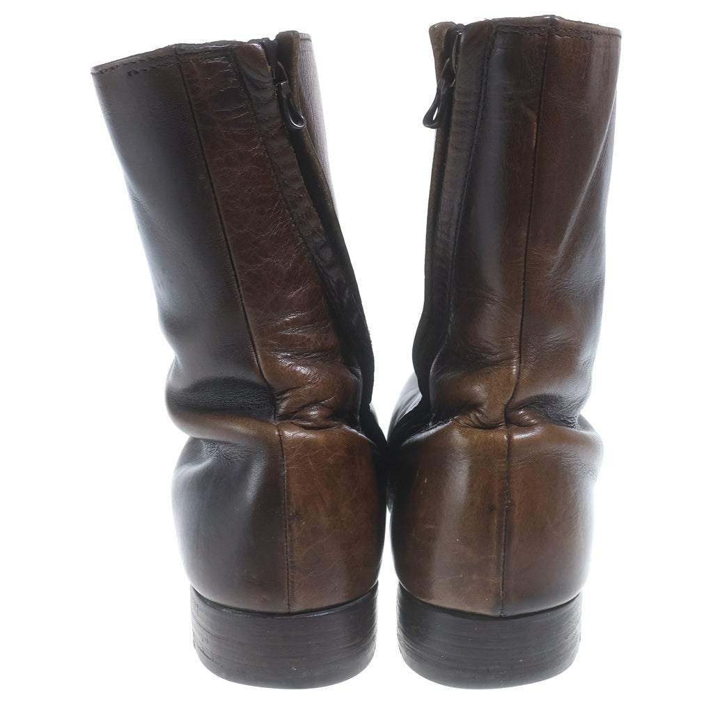 wjk(ダブルジェイケイ) Twist zip up boot 897 ツイスト サイドジップアップ レザー ロングブーツ ブラウン