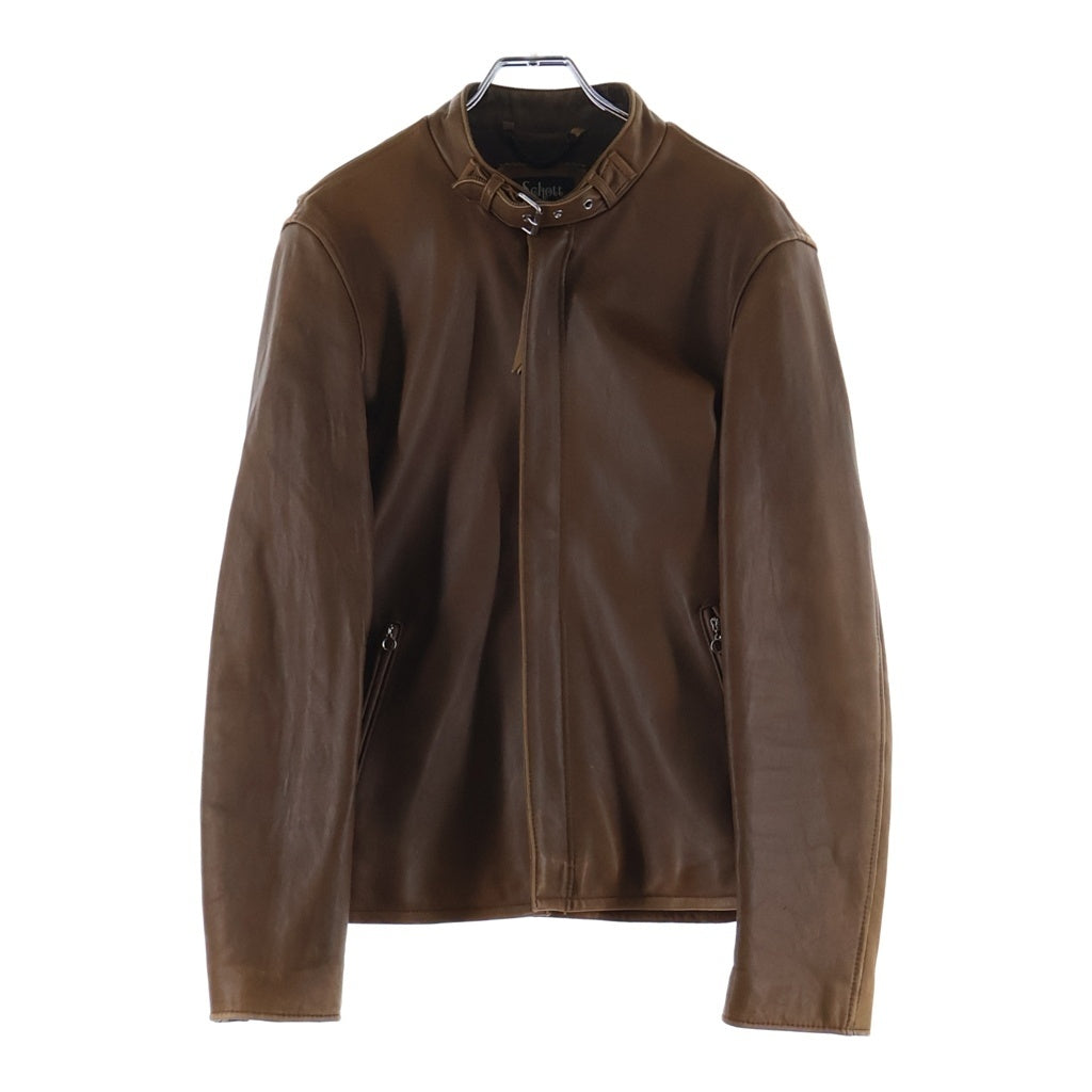 SCHOTT(ショット) クラシックレーサー シングルライダース レザージャケット ブラウン 3161055