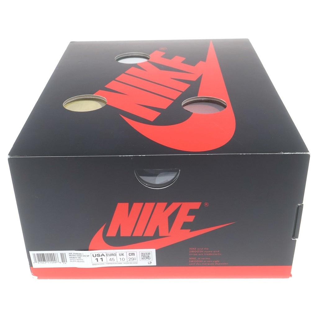 NIKE(ナイキ) ×ヴァージルアブローアーカイブ アラスカ AIR JORDAN 1 RETRO HIGH エアジョーダン1 ハイカットスニーカー ホワイト US11/29cm AA3834-100