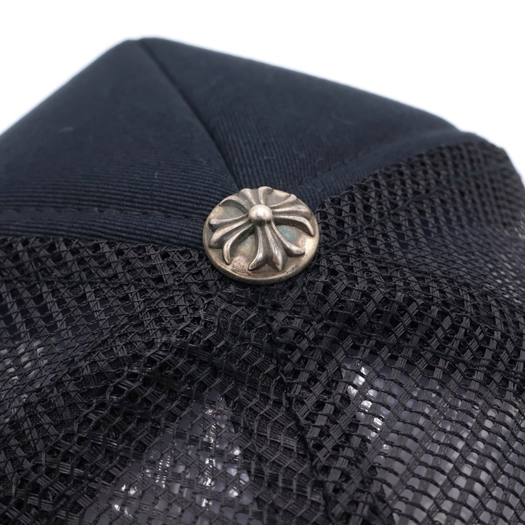 CHROME HEARTS(クロムハーツ) TRUCKER CAP トラッカーキャップ 3セメタリークロス レザーパッチ 帽子 ブラック