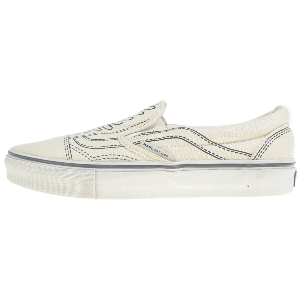 VANS(ヴァンズ) ×Marc Jacobs Old Skool Slip-On's オールド スクール スリッポン スケッチ デザイン ローカットスニーカー ホワイト US10/28cm