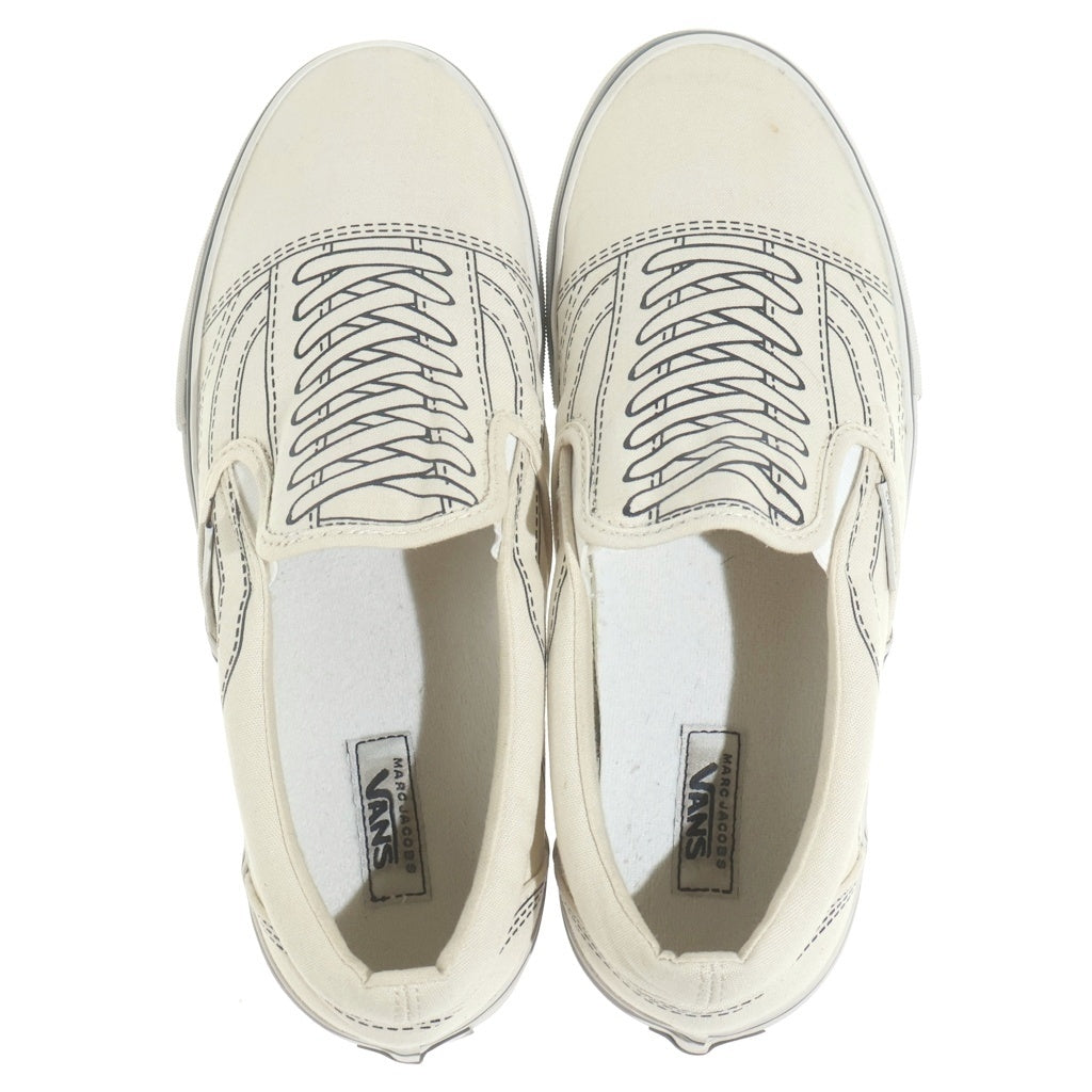 VANS(ヴァンズ) ×Marc Jacobs Old Skool Slip-On's オールド スクール スリッポン スケッチ デザイン ローカットスニーカー ホワイト US10/28cm