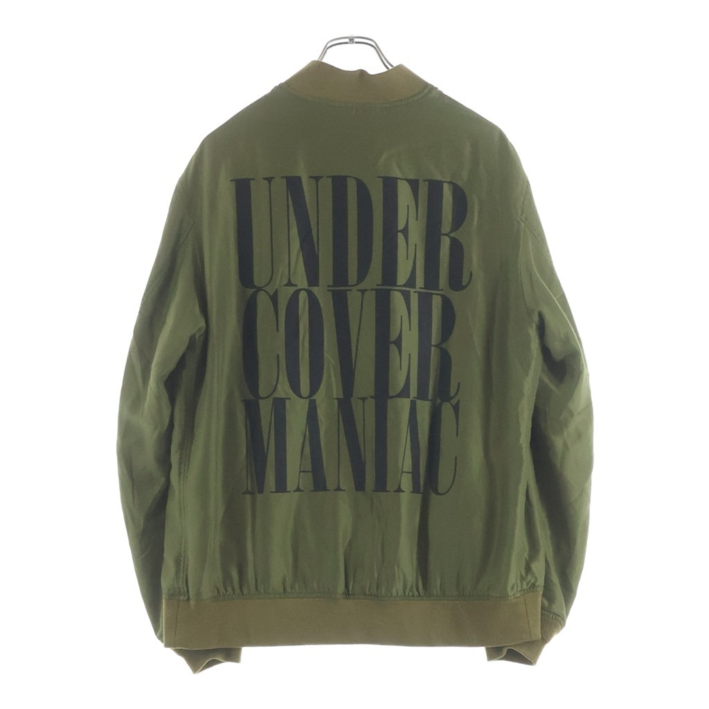 UNDERCOVER(アンダーカバー) 15SS MA-1 シルクサテン バックロゴ グラフィックプリント ブルゾンジャケット カーキ 04206-2