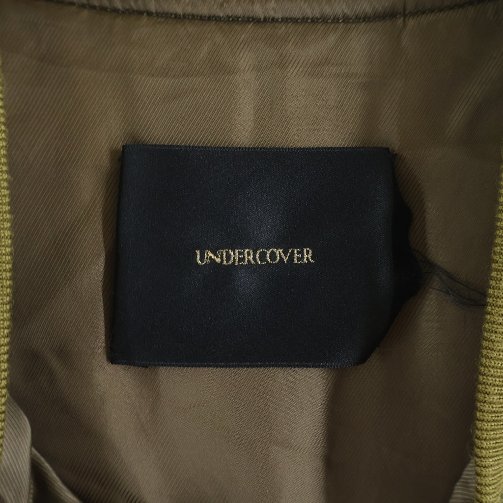 UNDERCOVER(アンダーカバー) 15SS MA-1 シルクサテン バックロゴ グラフィックプリント ブルゾンジャケット カーキ 04206-2