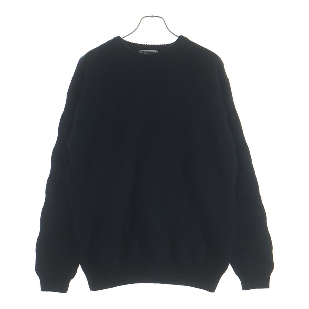 GOODENOUGH(グッドイナフ) 90s 初期 KNITWEARタグ クルーネック シャドーボーダー ウールニットセーター ブラック