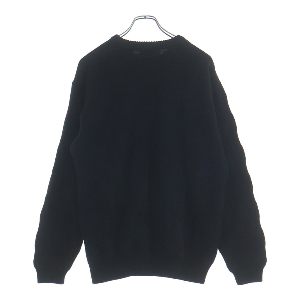 GOODENOUGH(グッドイナフ) 90s 初期 KNITWEARタグ クルーネック シャドーボーダー ウールニットセーター ブラック