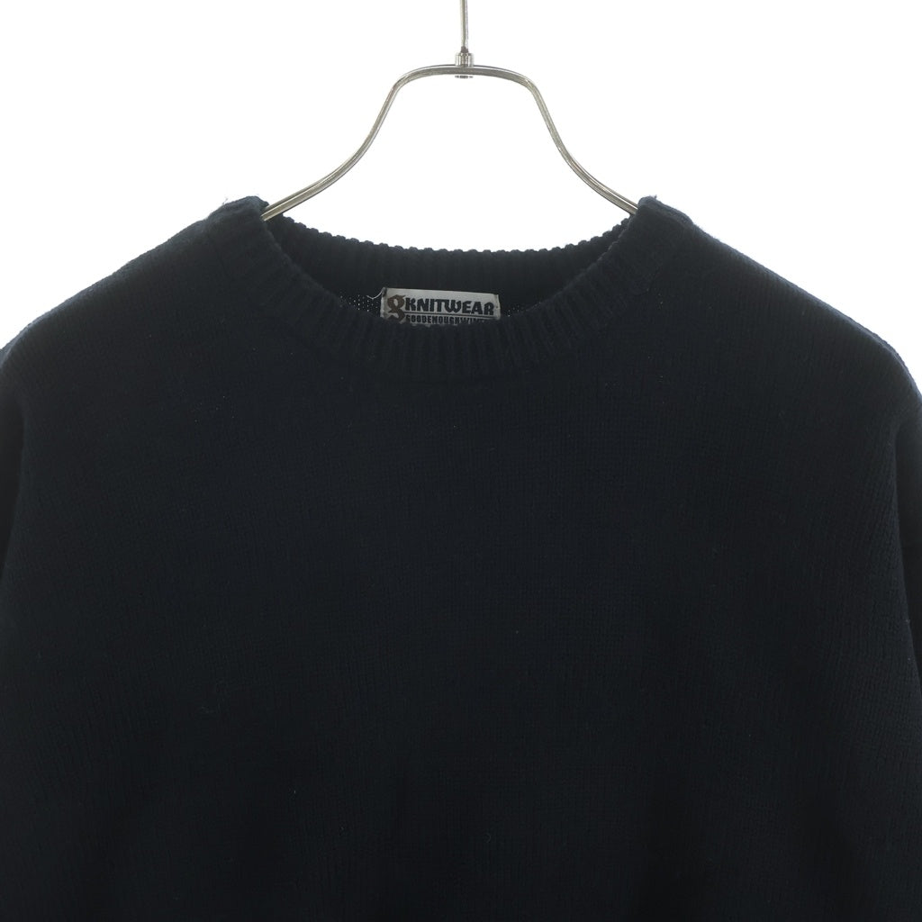 GOODENOUGH(グッドイナフ) 90s 初期 KNITWEARタグ クルーネック シャドーボーダー ウールニットセーター ブラック