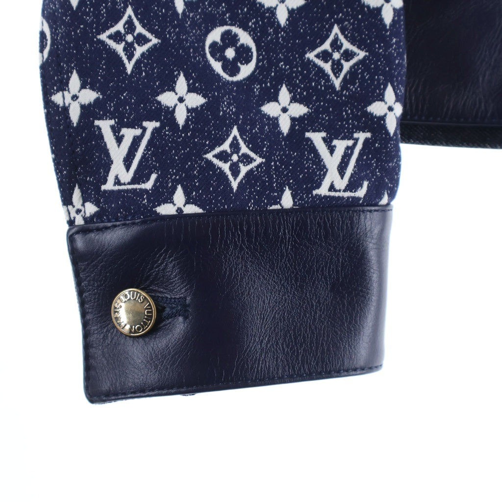 LOUIS VUITTON(ルイヴィトン) 24SS モノグラム総柄 レザー切替 デニムトラッカージャケット ネイビー レディース RW241WW LO3 FQJA14