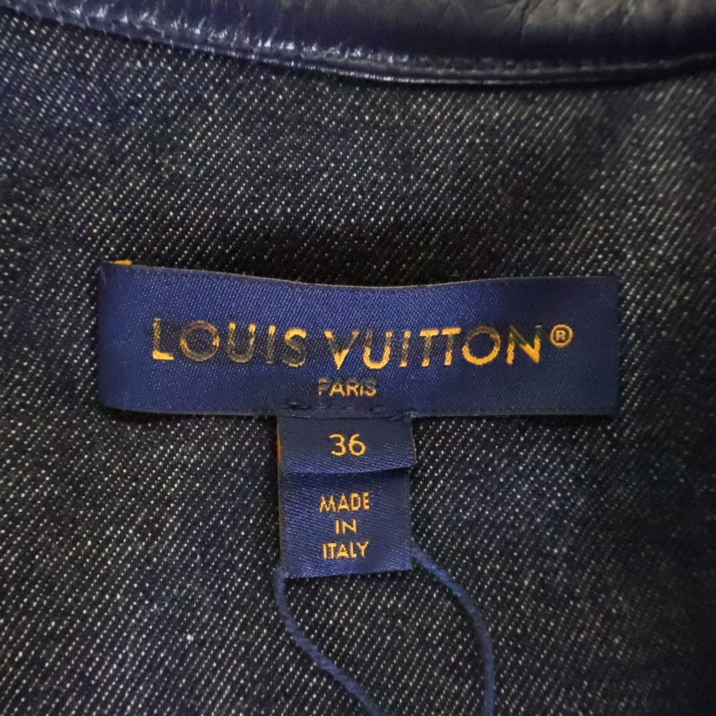 LOUIS VUITTON(ルイヴィトン) 24SS モノグラム総柄 レザー切替 デニムトラッカージャケット ネイビー レディース RW241WW LO3 FQJA14