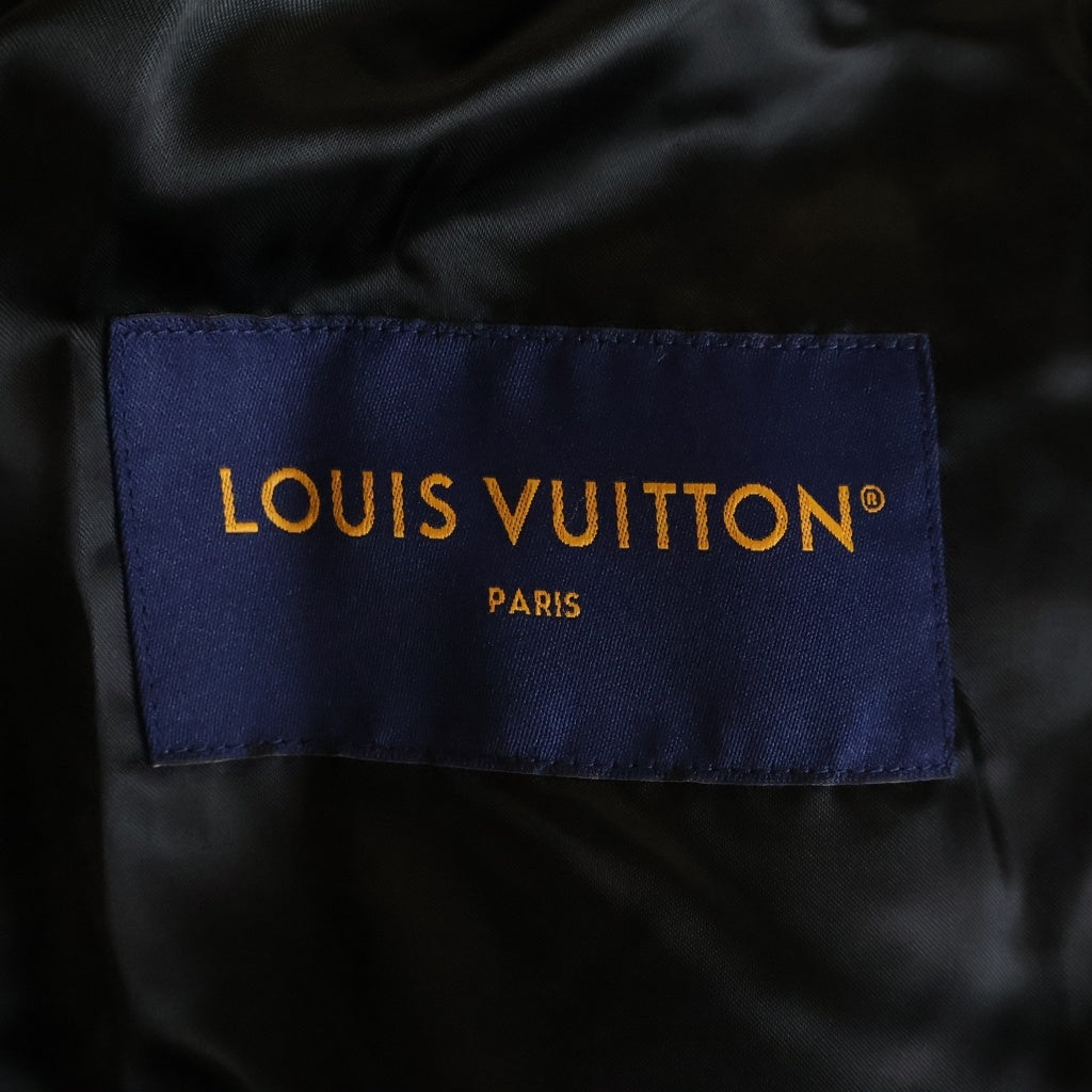 LOUIS VUITTON(ルイヴィトン) 23SS グラフィックプリント レザーバーシティジャケット スタジャン ブルゾン ブラック RM231M U35 HOL07E