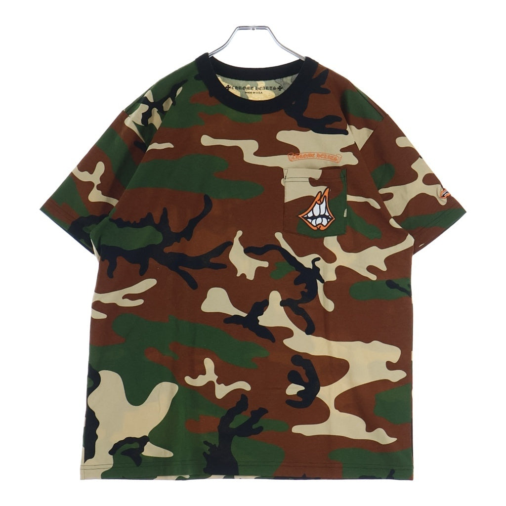 CHROME HEARTS(クロムハーツ) 22SS ×MATTY BOY PPO CAUTION マッティボーイ コーション カモ柄 両面プリント 半袖Tシャツ カットソー カーキ