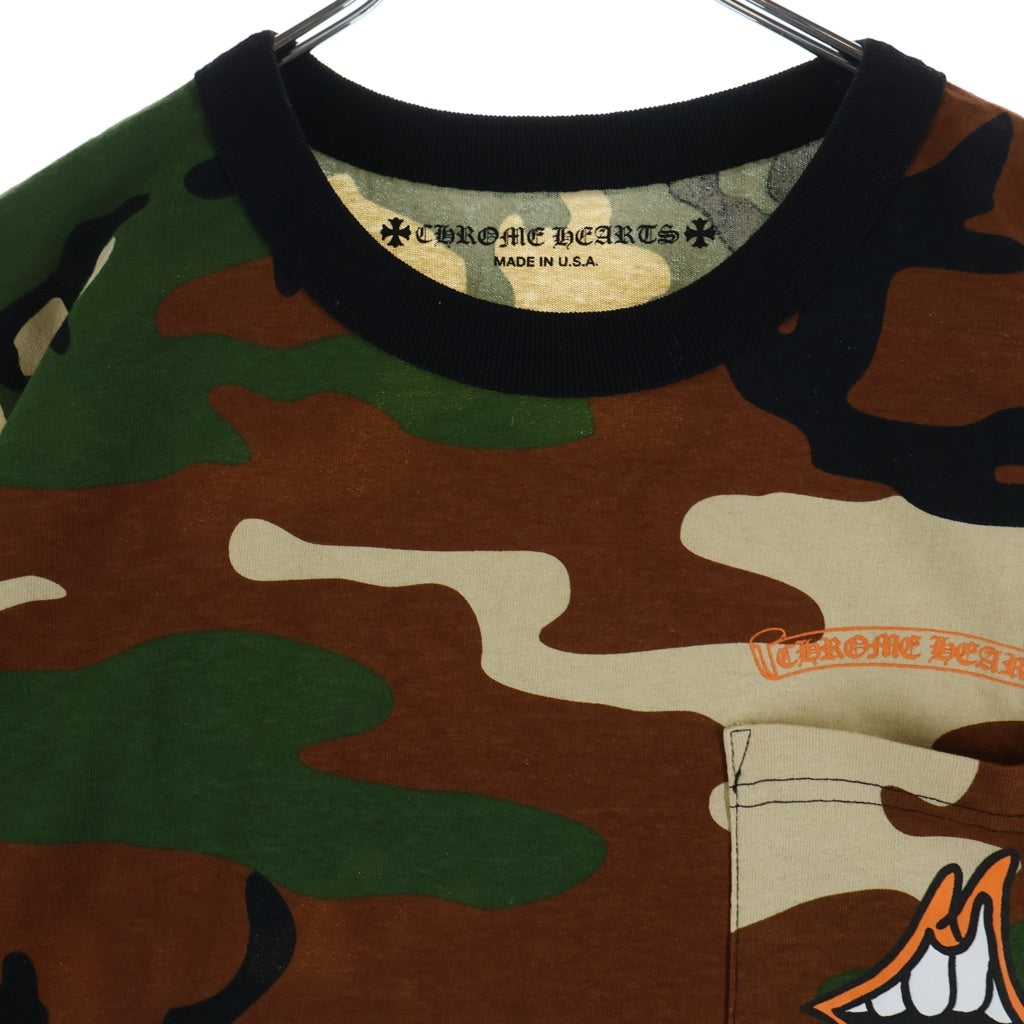 CHROME HEARTS(クロムハーツ) 22SS ×MATTY BOY PPO CAUTION マッティボーイ コーション カモ柄 両面プリント 半袖Tシャツ カットソー カーキ