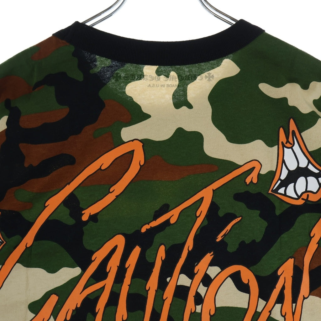CHROME HEARTS(クロムハーツ) 22SS ×MATTY BOY PPO CAUTION マッティボーイ コーション カモ柄 両面プリント 半袖Tシャツ カットソー カーキ