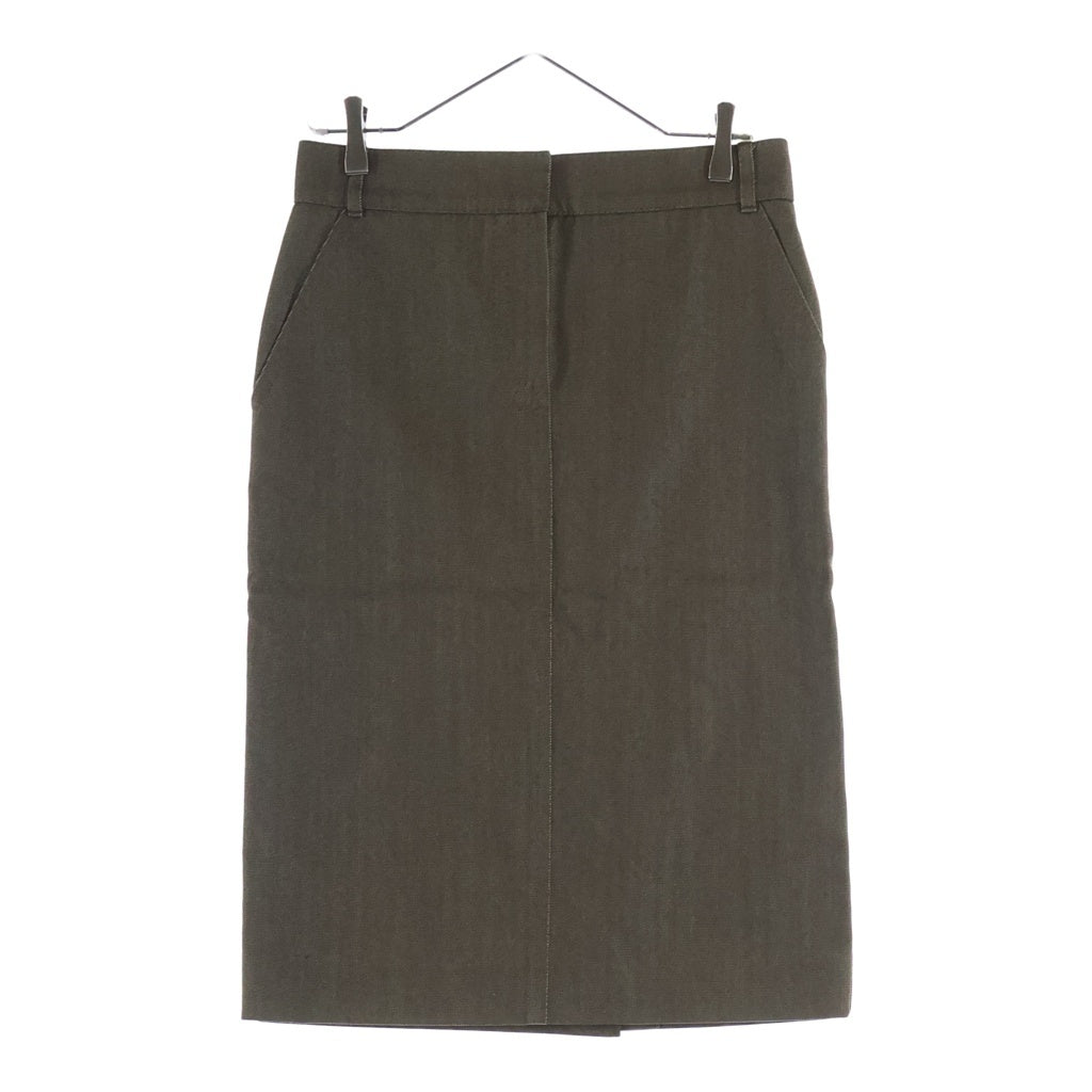LOUIS VUITTON(ルイヴィトン) Logo Plate Wool Mix Skirt プレートロゴ ウール混 デニムスカート ベージュ レディース