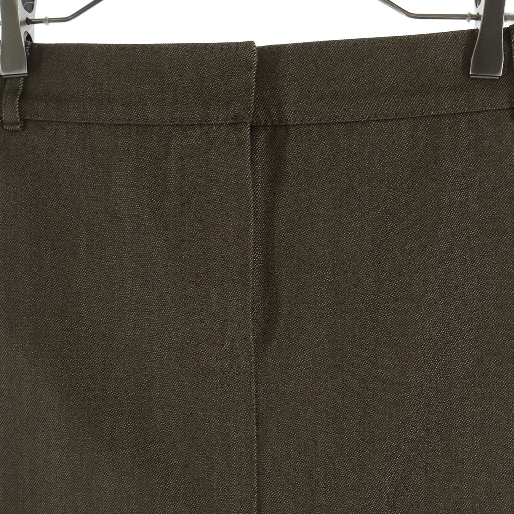 LOUIS VUITTON(ルイヴィトン) Logo Plate Wool Mix Skirt プレートロゴ ウール混 デニムスカート ベージュ レディース