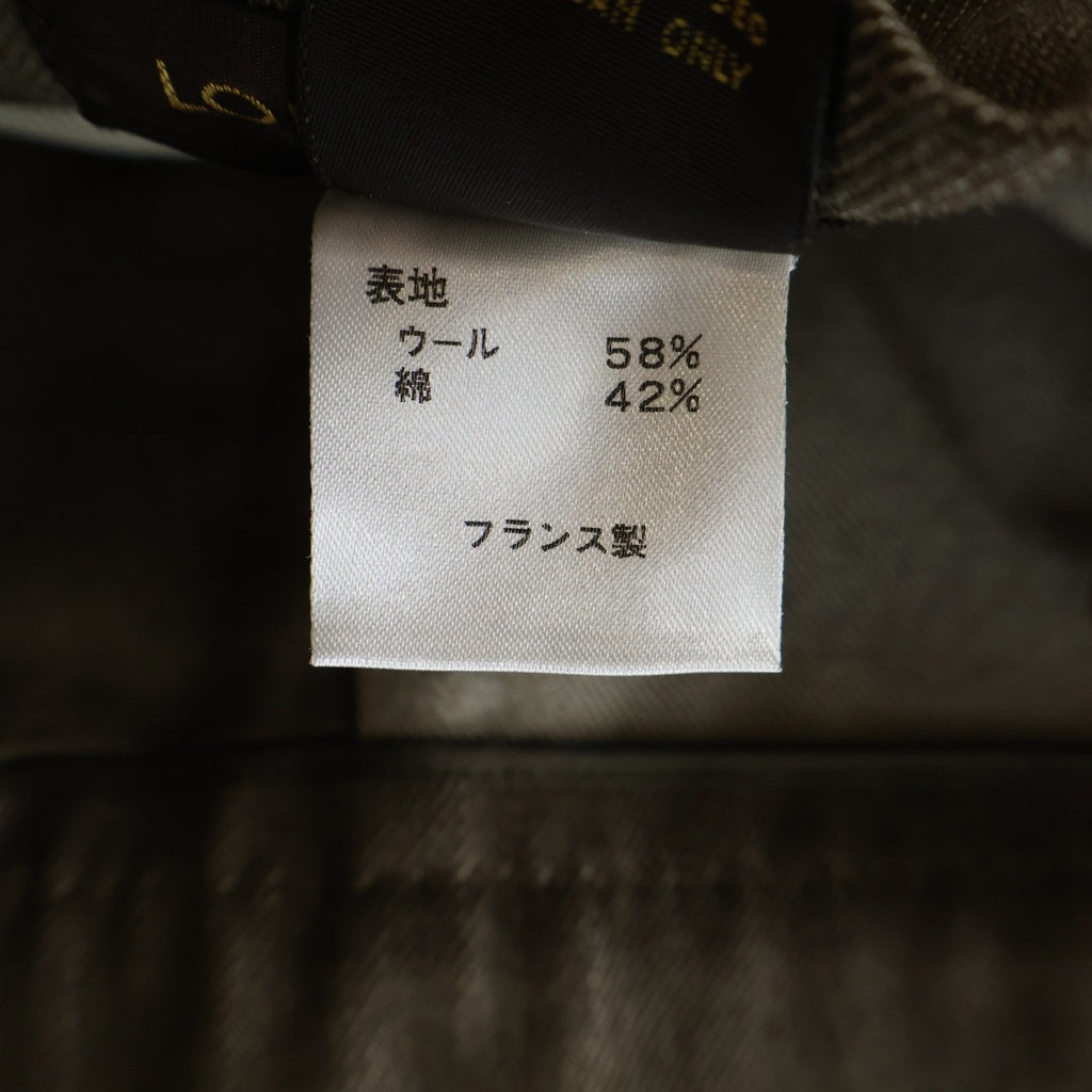 LOUIS VUITTON(ルイヴィトン) Logo Plate Wool Mix Skirt プレートロゴ ウール混 デニムスカート ベージュ レディース