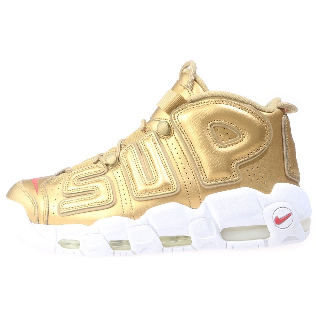 NIKE(ナイキ) 17SS × SUPREME AIR MORE UPTEMPO METALLIC GOLD シュプリーム エアモアアップテンポ ハイカットスニーカー ゴールド US9.5/27.5cm 902290-700