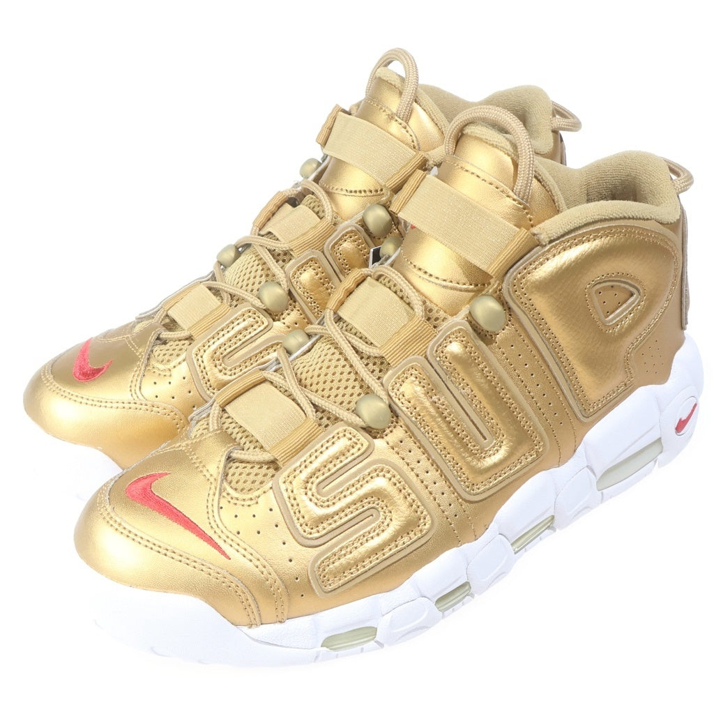 NIKE(ナイキ) 17SS × SUPREME AIR MORE UPTEMPO METALLIC GOLD シュプリーム エアモアアップテンポ ハイカットスニーカー ゴールド US9.5/27.5cm 902290-700