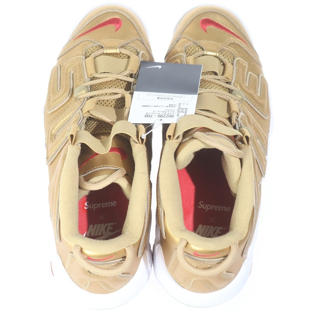 NIKE(ナイキ) 17SS × SUPREME AIR MORE UPTEMPO METALLIC GOLD シュプリーム エアモアアップテンポ ハイカットスニーカー ゴールド US9.5/27.5cm 902290-700