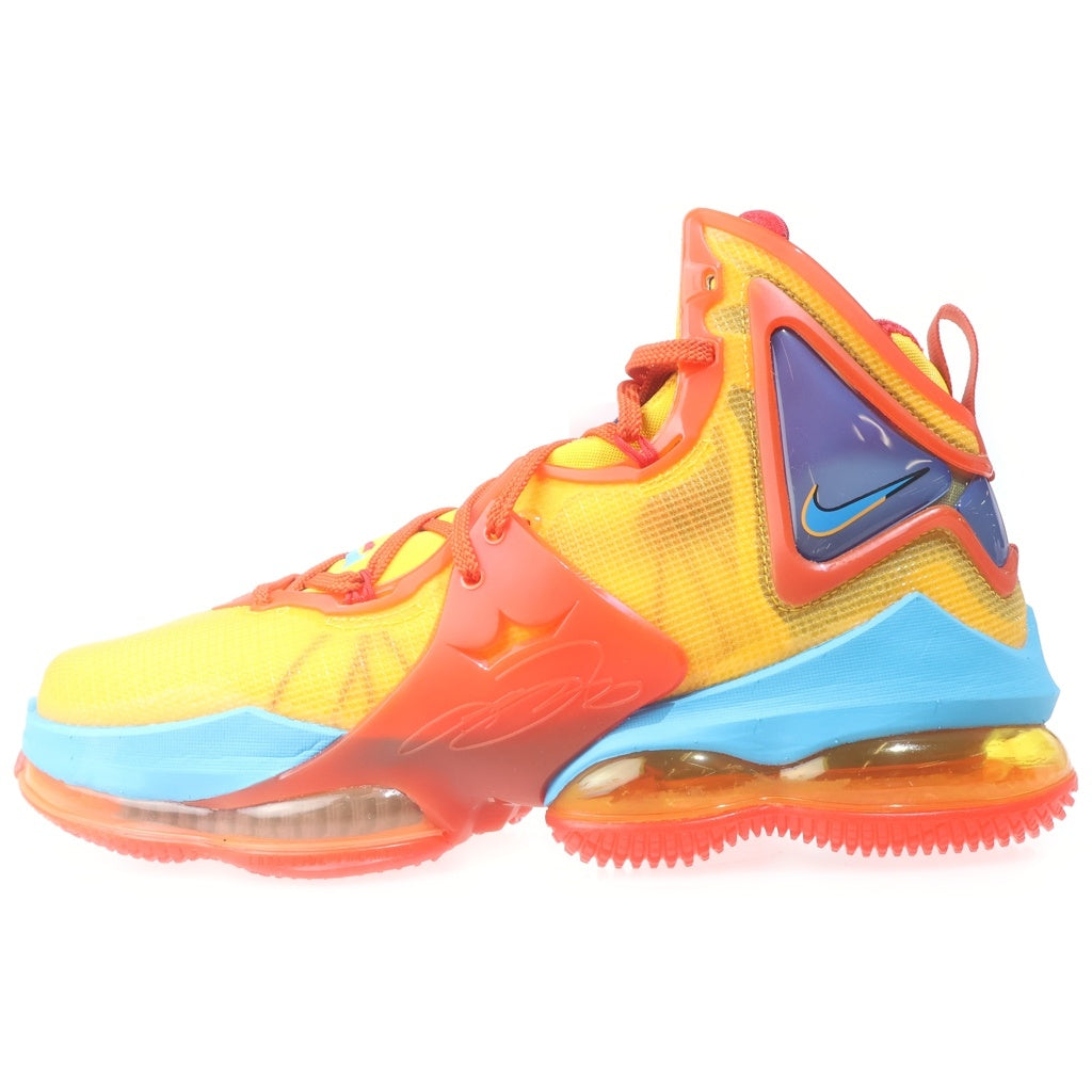 NIKE(ナイキ) × SPACE PLAYERS LEBRON 19 Uniform Hook スペースプレイヤー レブロン 19 ユニフォームフック ハイカットスニーカー イエロー/ブルー US9.5/27.5cm DC9338-800