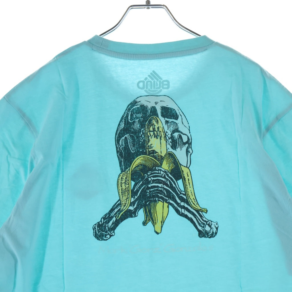 NO BRAND(ノーブランド) BLIND ブラインド 00s × Mark Gonzales Skull Banana Tee マークゴンザレス スカルバナナ プリント クルーネック 半袖Tシャツ カットソー ライトブルー