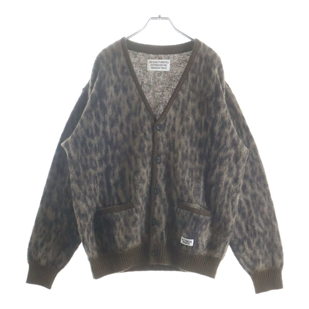 WACKO MARIA(ワコマリア) Leopard Mohair Cardigan レオパード 5B モヘア ニット カーディガン ブラウン