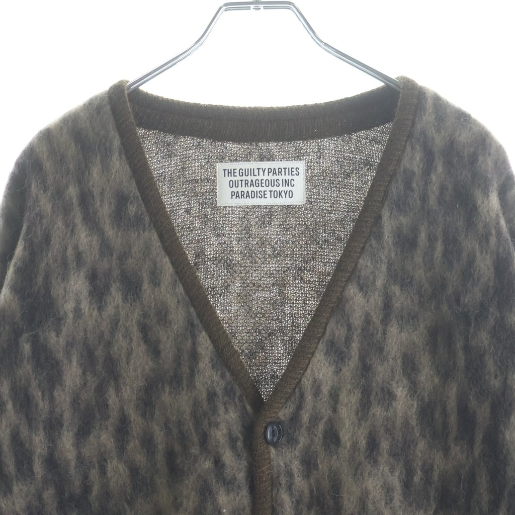 WACKO MARIA(ワコマリア) Leopard Mohair Cardigan レオパード 5B モヘア ニット カーディガン ブラウン